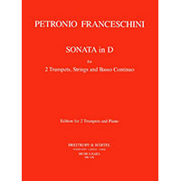トランペット・デュオ&ピアノ:2本のトランペットのためのソナタ ニ長調/ペトロニオ・フランチェスキーニ【デュオ輸入楽譜】