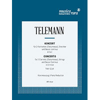 クラリネット・デュオ&ピアノ:2本のクラリネットのための協奏曲 ニ短調 TWV 52:d1(ピアノ・リダクション版)/ゲオルク・フィリップ・テレマン【デュオ輸入楽譜】