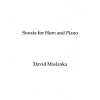 ホルン&ピアノ:ホルン・ソナタ/デイヴィッド・マスランカ【ソロ輸入楽譜】