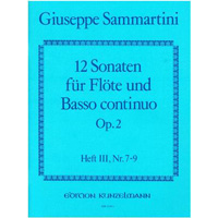 フルート＆ピアノ（通奏低音）：フルートのための12のソナタ Op.2 第3巻／ジュゼッペ・サンマルティーニ【ソロ輸入楽譜】