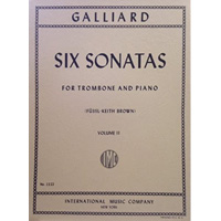 トロンボーン＆ピアノ：6つのソナタ Vol.2／ヨハン・エルンスト・ガリアール（キース・ブラウン）【ソロ輸入楽譜】