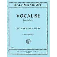 ホルン＆ピアノ：ヴォカリーズ Op.34 No.14／セルゲイ・ラフマニノフ（編集：ウィリアム・カイパー）【ソロ輸入楽譜】