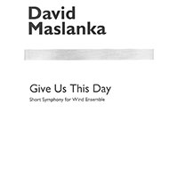 我らに今日の糧を与えたまえ(スコアのみ)/デヴィッド・マスランカ【吹奏楽輸入楽譜】