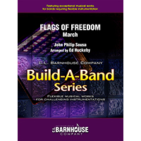 5パート＋打楽器：行進曲「自由の旗」（フラッグ・オブ・フリーダム・マーチ）／ジョン・フィリップ・スーザ(エド・ハックビー)【フレキシブルアンサンブル輸入楽譜】