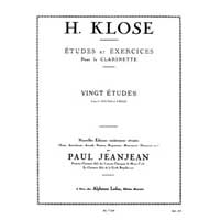 クラリネット教則本：20の練習曲、クロイツァーとフィオリロに基づく／イアサント・クローゼ【ソロ輸入楽譜】