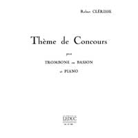 トロンボーン（バスーン）＆ピアノ：コンクールのためのテーマ／ロベール・クレリス【ソロ輸入楽譜】