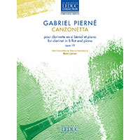 クラリネット＆ピアノ：カンツォネッタ Op.19／ガブリエル・ピエルネ【ソロ輸入楽譜】