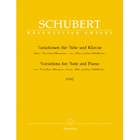 フルート＆ピアノ：「しぼめる花」による序奏と変奏 Op.160／フランツ・シューベルト【ソロ輸入楽譜】