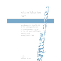 フルート＆ピアノ：6つのソナタ BWV 525-530 第2集／ヨハン・ゼバスティアン・バッハ（ヴァルトラウト・キルヒナー、ゲルハルト・キルヒナー）【ソロ輸入楽譜】