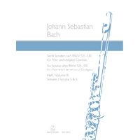 フルート＆ピアノ：6つのソナタ BWV 525-530 第3集／ヨハン・ゼバスティアン・バッハ(ヴァルトラウト・キルヒナー、ゲルハルト・キルヒナー)【ソロ輸入楽譜】