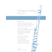 フルート＆ピアノ：フルート協奏曲 ハ長調 KV299／ヴォルフガング・アマデウス・モーツァルト（ゲルハルト・キルヒナー）【ソロ輸入楽譜】