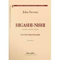 ユーフォニアム・テューバ8重奏：Higashi Nishi／ジョン・スティーブンス【アンサンブル輸入楽譜】