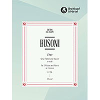 フルート・デュオ＆ピアノ：2本のフルートとピアノのための二重奏曲 ホ短調 Op.43 K 156／フェルッチョ・ブゾーニ【デュオ輸入楽譜】