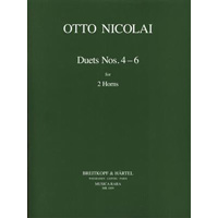 ホルン・デュオ：6つの二重奏曲より 第4-6番／オットー・ニコライ（ミハイル・ブイヤノフスキー）【デュオ輸入楽譜】
