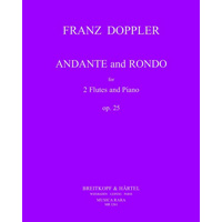 フルート2重奏＆ピアノ：アンダンテとロンド Op.25／フランツ・ドップラー（アンドラーシュ・アドリアン）【デュオ輸入楽譜】