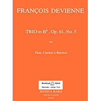 木管3重奏：木管三重奏曲 変ロ長調 Op.61/5／フランソワ・ドヴィエンヌ【アンサンブル輸入楽譜】
