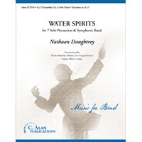 ウォーター・スピリッツ（7人の打楽器奏者と吹奏楽伴奏）／ネイサン・ドートリー【吹奏楽輸入楽譜】