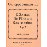 フルート＆ピアノ（通奏低音）：フルートのための12のソナタ Op.2 第1巻／ジュゼッペ・サンマルティーニ【ソロ輸入楽譜】
