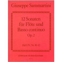 フルート＆ピアノ（通奏低音）：フルートのための12のソナタ Op.2 第4巻／ジュゼッペ・サンマルティーニ【ソロ輸入楽譜】