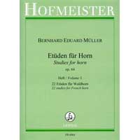 ホルン教則本：練習曲 op. 64、22の練習曲／エドゥアルト・ミュラー【ソロ輸入楽譜（教則）】