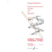 ファゴット二重奏：6つの協奏的二重奏曲 Vol.1／フランソワ・ドヴィエンヌ（編集：モーリス・アラール）【デュオ輸入楽譜】