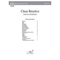 Clear Resolve（スコアのみ）／ジョン・Ｍ・パステルナーク【吹奏楽輸入楽譜】