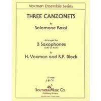 サクソフォーン3重奏：3つのカンツォーネ／サラモーネ・ロッシ（ハイミー・ヴォクスマン）【アンサンブル輸入楽譜】