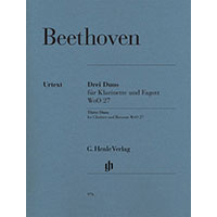 木管デュオ：クラリネットとバスーンのための3つのデュエット／ルートヴィヒ・ヴァン・ベートーヴェン【デュオ輸入楽譜】
