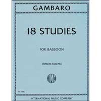 バスーン教則本：18の練習曲／ジョヴァンニ・ガンバロ（編集：サイモン・コバール）【ソロ輸入楽譜（教則）】