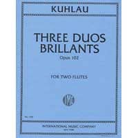 フルート・デュオ：3つの華麗な二重奏曲 op.102／フリードリヒ・クーラウ【デュオ輸入楽譜】