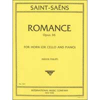 ホルン（チェロ）＆ピアノ：ロマンス Op.36 （International Music Company版）／カミーユ・サン＝サーンス【ソロ輸入楽譜】