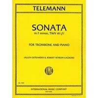 トロンボーン＆ピアノ：ソナタ へ短調／ゲオルク・フィリップ・テレマン【ソロ輸入楽譜】