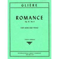 ホルン＆ピアノ：ロマンス Op.35　第6番／レインゴリト・グリエール（ジョゼフ・アデアー）【ソロ輸入楽譜】