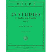 バスーン教則本：25の音階と分散和音の練習曲 Op.24／ルートヴィヒ・ミルデ（編集：サイモン・コバール）【ソロ輸入楽譜（教則）】