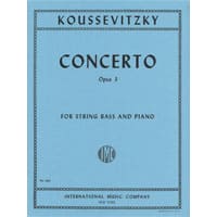 コントラバス＆ピアノ：コントラバス協奏曲 嬰へ短調 Op.3／セルゲイ・クーセヴィツキー（フレッド・ツィンマーマン）【ソロ輸入楽譜】
