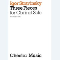 無伴奏クラリネット：クラリネットのための3つの小品／イゴール・ストラヴィンスキー【ソロ輸入楽譜】