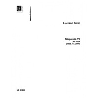 無伴奏オーボエ：セクエンツァ 第7／ルチアーノ・ベリオ（ジャクリーヌ・ルクレア）【ソロ輸入楽譜】