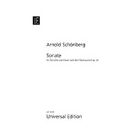 クラリネット＆ピアノ：クラリネット・ソナタ Op.26／アルノルト・シェーンベルク(フェリックス・グライスレ)【ソロ輸入楽譜】