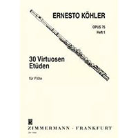 フルート教則：30の技巧的練習曲 Op.75 第1巻／エルネスト・ケーラー【教則輸入楽譜】