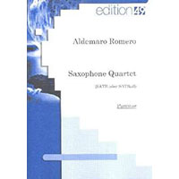 サクソフォーン4重奏：サクソフォン四重奏曲／アルデマーロ・ロメロ【アンサンブル輸入楽譜】
